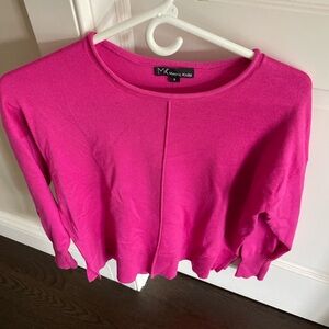 Metric Knits Hot Pink Crewneck Sweater